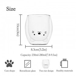 Cute Bear Double Wall Glass Cup 450ml