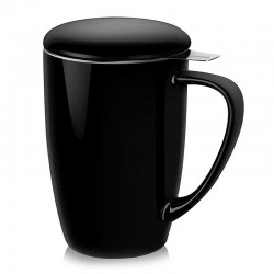 Ceramic Mug With Infuser For Loose Tea Black 500ml